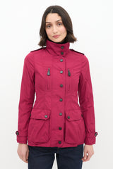 Burberry Purple Nylon Zip Midi Jacket