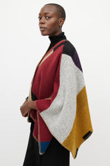 Burberry Red & Beige 'PS' Embroidered Shawl