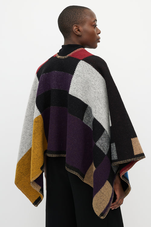 Burberry Red & Beige 'PS' Embroidered Shawl