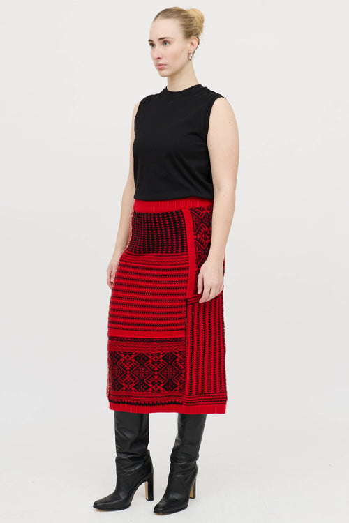 Burberry Panel Knit Maxi Skirt