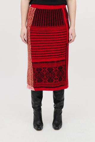 Burberry Panel Knit Maxi Skirt