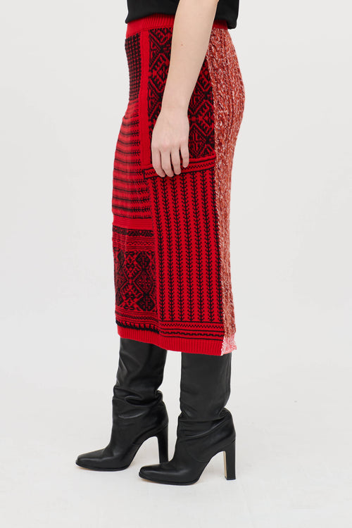 Burberry Panel Knit Maxi Skirt