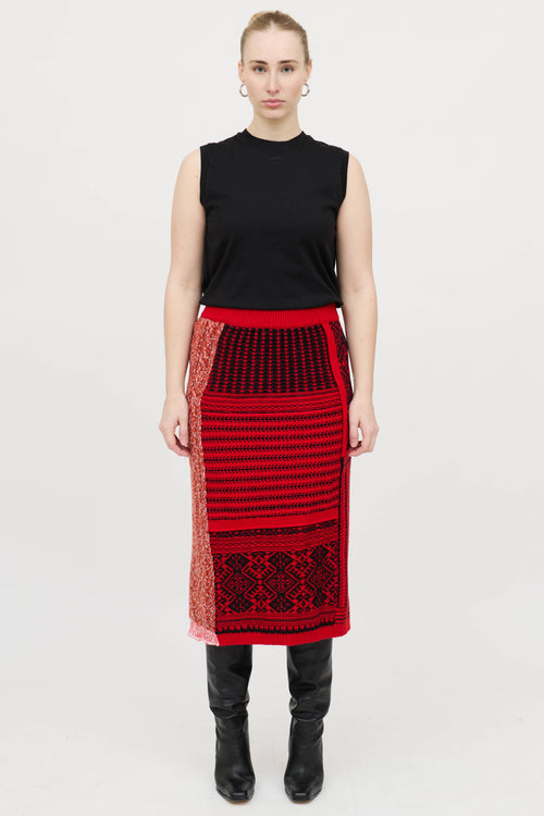 Burberry Panel Knit Maxi Skirt