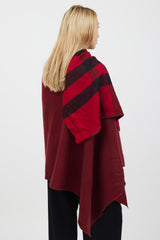 Burberry Red & Black Wool Plaid Shawl