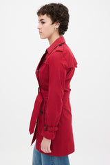 Burberry Red Cotton Kensington Medium Trench Coat