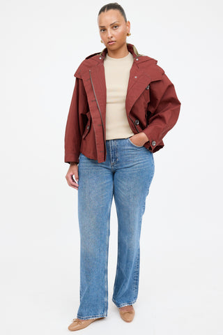 Burberry Hooded Waxed Cotton Jacket