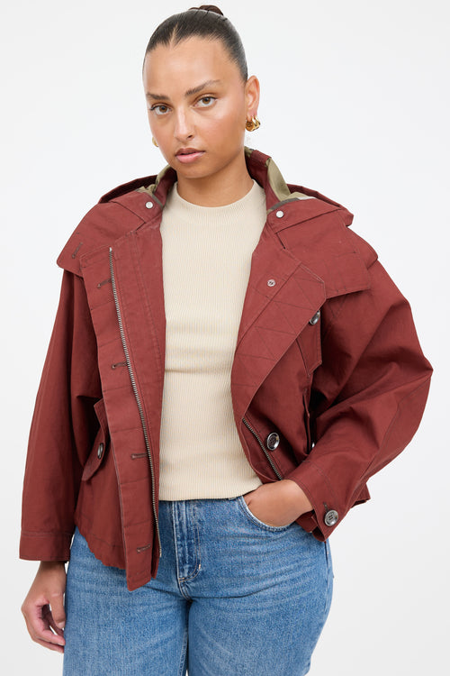 Burberry Hooded Waxed Cotton Jacket