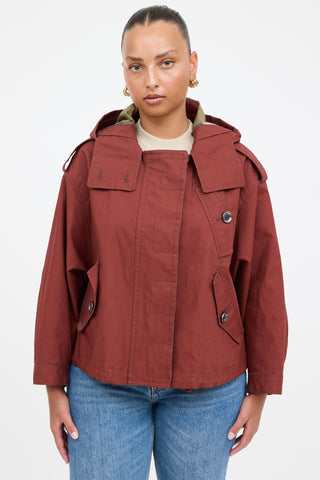 Burberry Hooded Waxed Cotton Jacket