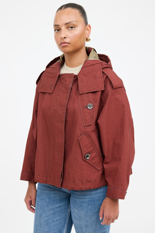 Burberry Hooded Waxed Cotton Jacket