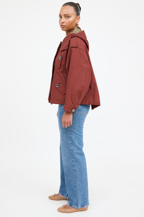 Burberry Hooded Waxed Cotton Jacket