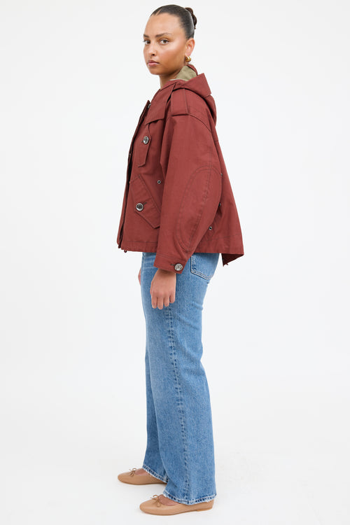 Burberry Hooded Waxed Cotton Jacket