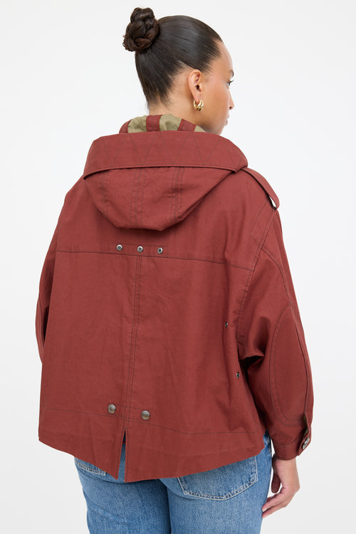 Burberry Hooded Waxed Cotton Jacket