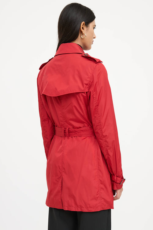 Burberry Nylon Double Breasted Trench Coat