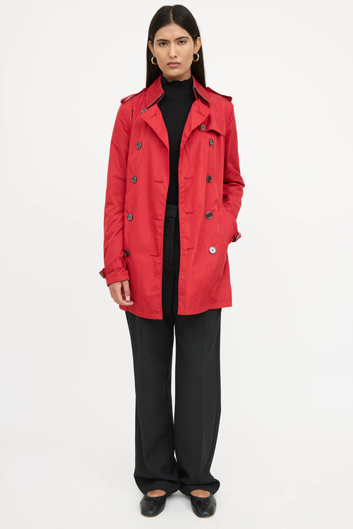 Burberry Nylon Double Breasted Trench Coat