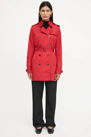 Burberry Nylon Double Breasted Trench Coat