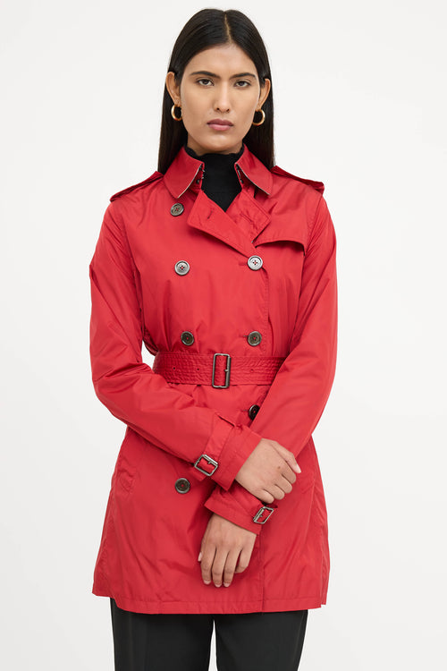 Burberry Nylon Double Breasted Trench Coat