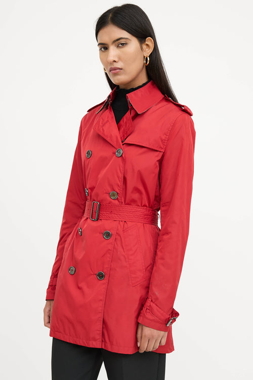 Burberry Nylon Double Breasted Trench Coat