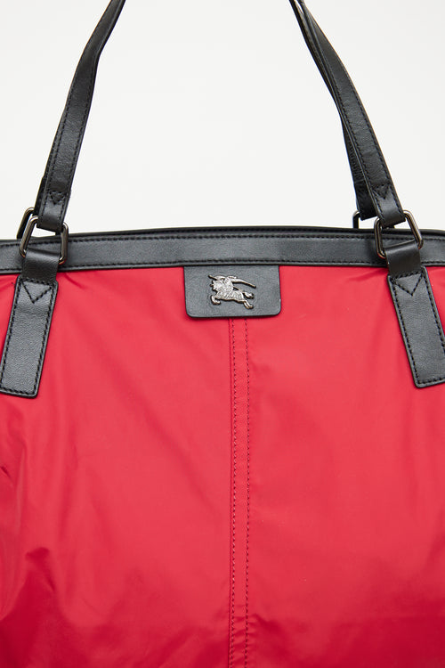 Burberry Red Buckleigh Tote Bag