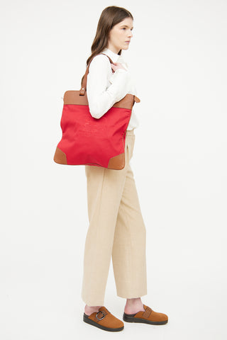 Burberry Red Stockwell Tote Bag
