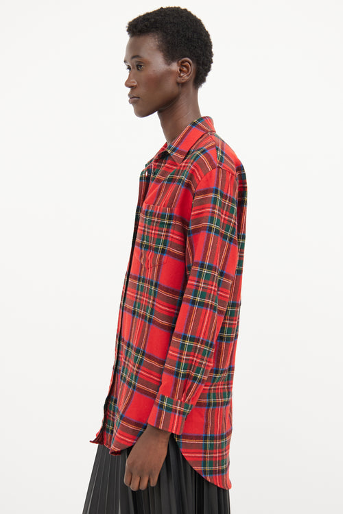 Burberry Red Wool Plaid Top