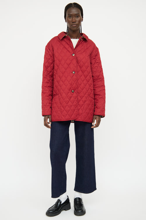 Burberry Red Quilted Jacket