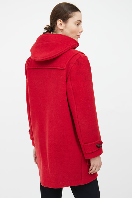 Burberry Red Wool Duffle Coat