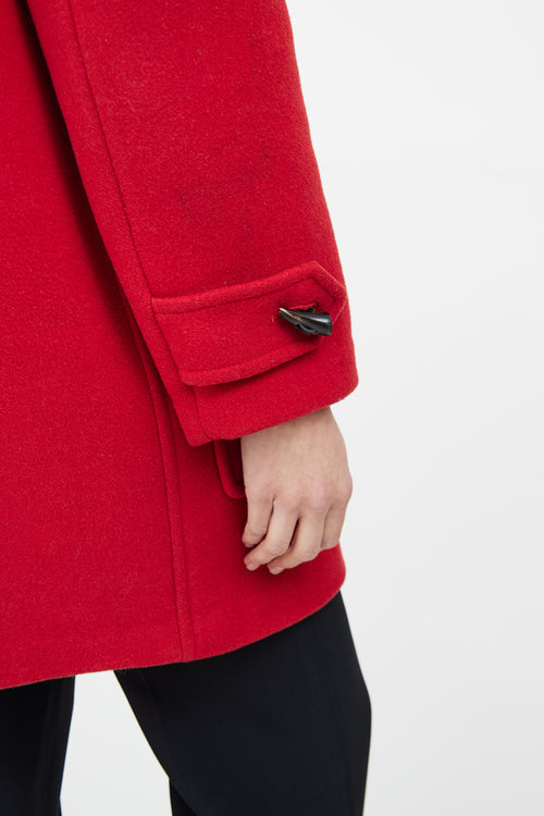 Burberry Red Wool Duffle Coat