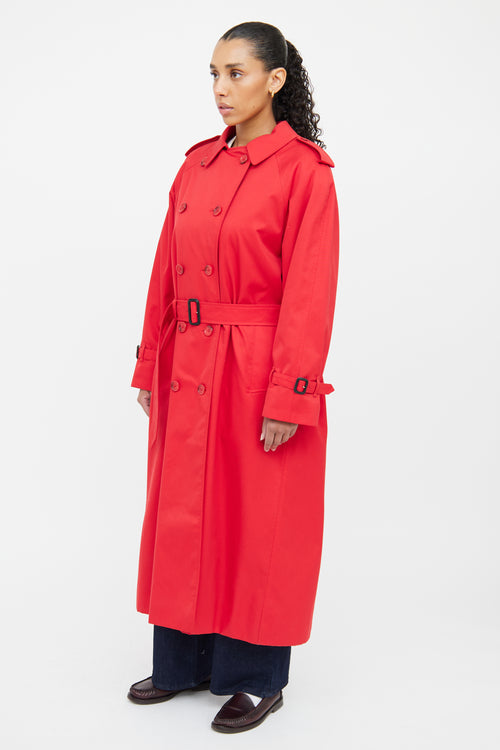 Burberry Red Lined Trench Coat