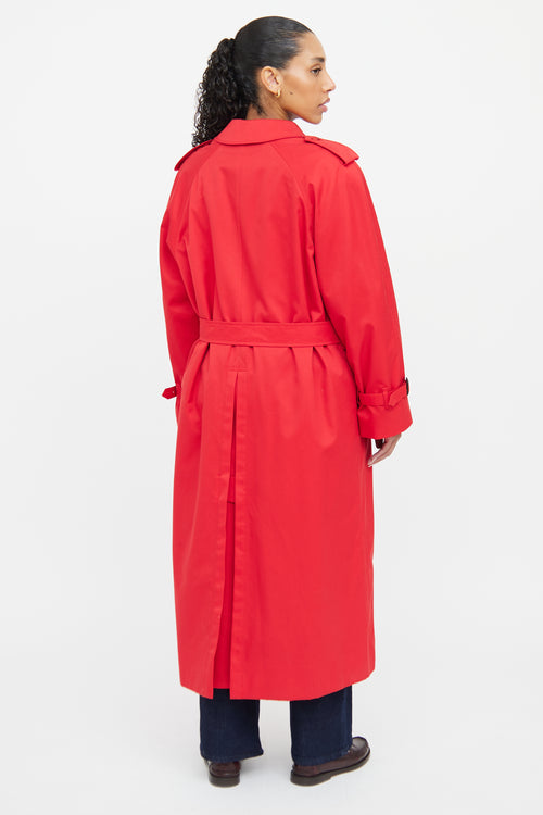 Burberry Red Lined Trench Coat