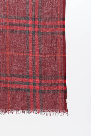 Burberry Wool & Silk Check Scarf