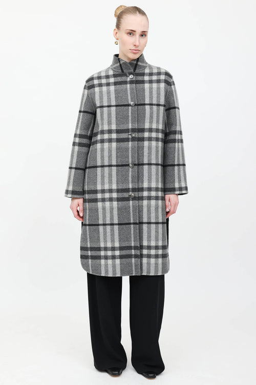 Burberry Reversible Nova Check Wool Coat