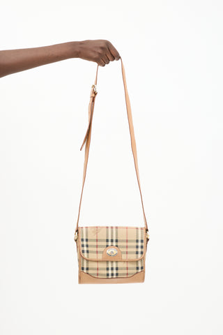 Beige & Multicolour Coated Canvas & Leather Novacheck Crossbody Bag