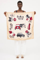 Burberry Silk Taxi Graphic Scarf