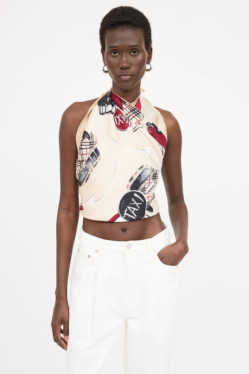 Burberry Silk Taxi Graphic Scarf
