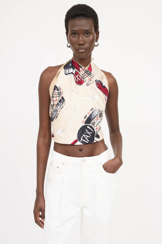 Burberry Silk Taxi Graphic Scarf