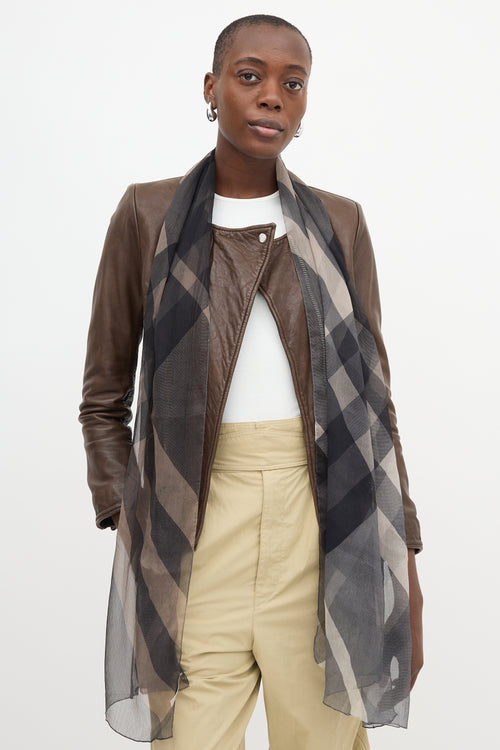 Burberry Chiffon Check Scarf