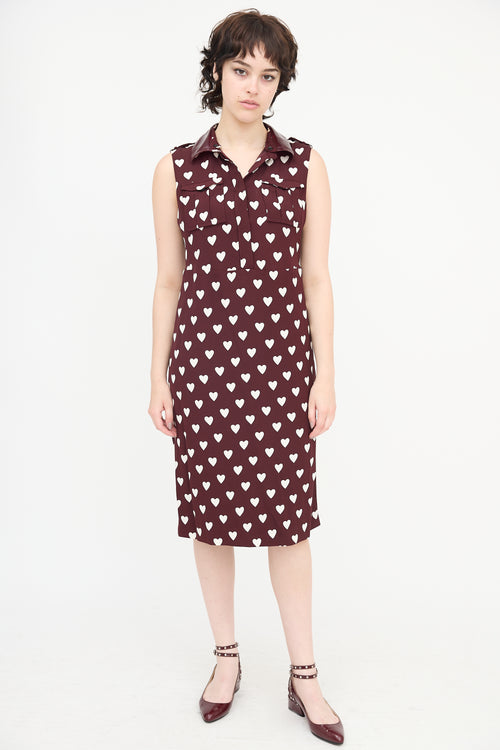 Burberry Silk Heart Printed Dress