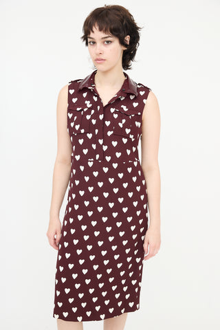 Burberry Silk Heart Printed Dress