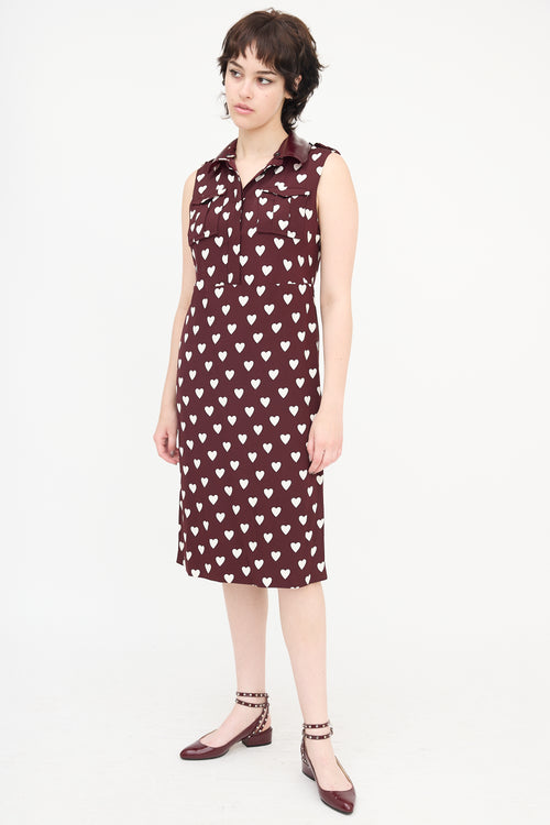 Burberry Silk Heart Printed Dress
