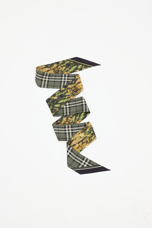 Burberry Silk Reversible Skinny Scarf