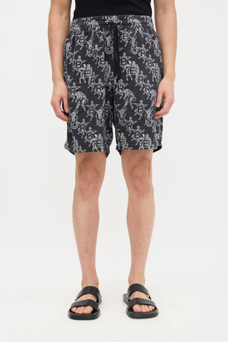 Burberry Silk Mythical Logo Shorts