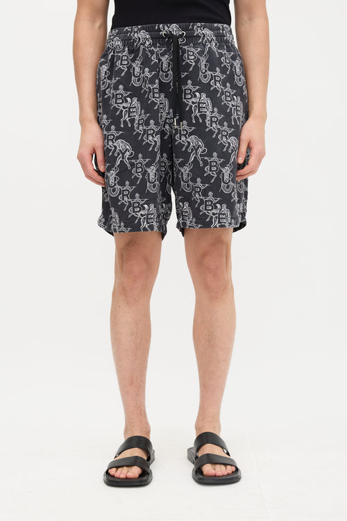 Burberry Silk Mythical Logo Shorts