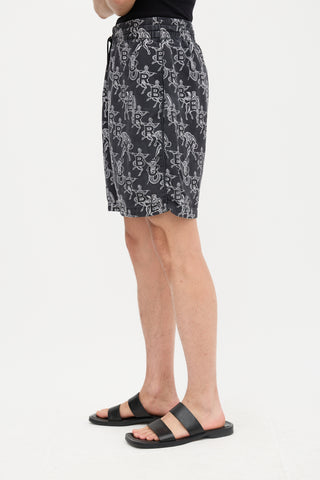 Burberry Silk Mythical Logo Shorts