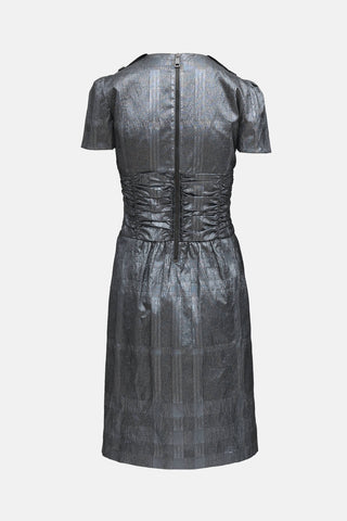 Burberry Metallic Ruched Dress