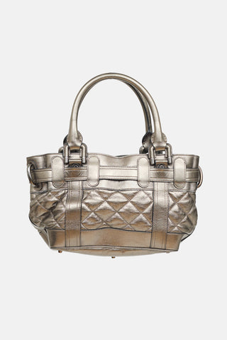 Burberry Metallic Quilted Beaton Bag