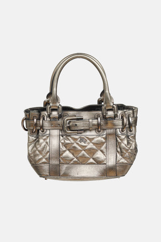Burberry Metallic Quilted Beaton Bag