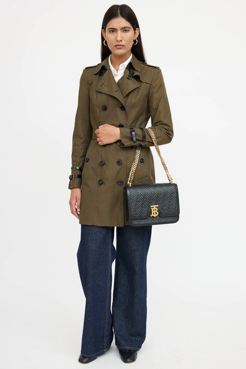 Burberry Leather TB Monogram Quilted Bag