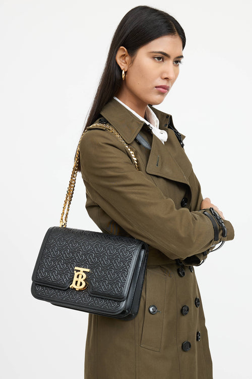 Burberry Leather TB Monogram Quilted Bag