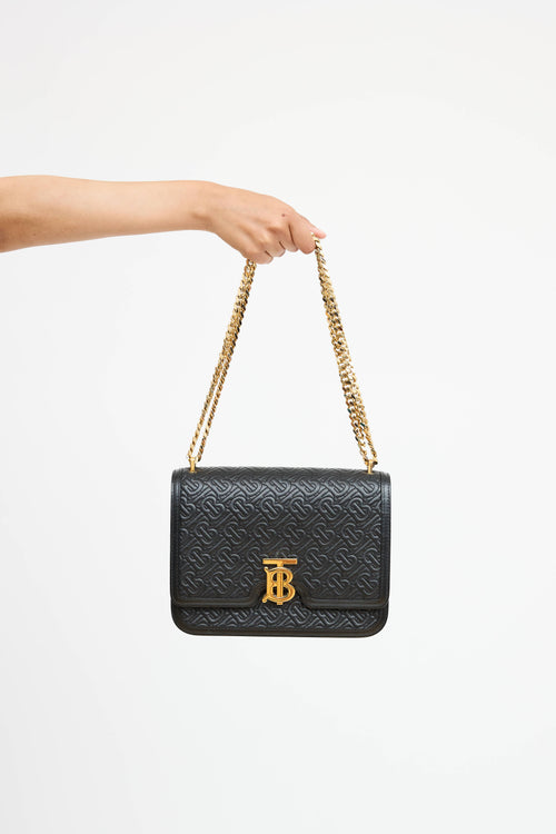 Burberry Leather TB Monogram Quilted Bag