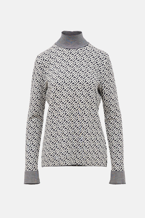 Burberry TB Monogram Turtleneck Sweater